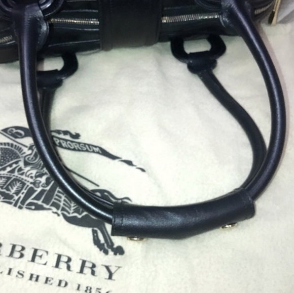 SOLD Burberry Black Leather Handbag - Authentic - Picture 5 of 8